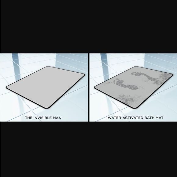🌼4/$30 The Invisible Man NWT Water Activated Bath Mat - Picture 1 of 6